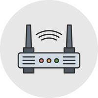 Wifi enrutador línea lleno ligero circulo icono vector