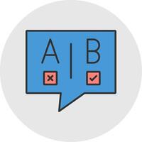 Ab Testing Line Filled Light Circle Icon vector