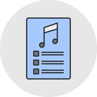 PlayList Line Filled Light Circle Icon vector
