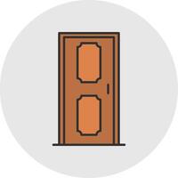 Door Line Filled Light Circle Icon vector