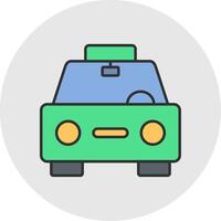 Taxi Line Filled Light Circle Icon vector