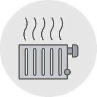 Radiator Line Filled Light Circle Icon vector