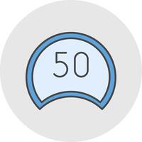 Speed Limit Line Filled Light Circle Icon vector