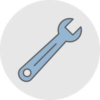 Wrench Line Filled Light Circle Icon vector