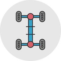 Chassis Line Filled Light Circle Icon vector