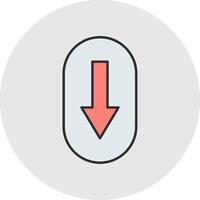 Scroll Down Line Filled Light Circle Icon vector