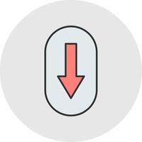 Scroll Down Line Filled Light Circle Icon vector