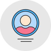 perfil línea lleno ligero circulo icono vector