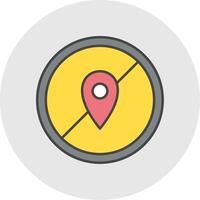 Avoid Line Filled Light Circle Icon vector