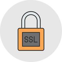 SSL Line Filled Light Circle Icon vector