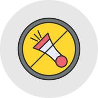 No Horn Line Filled Light Circle Icon vector