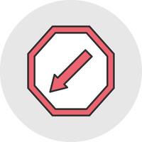 Keep Left Line Filled Light Circle Icon vector