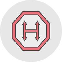 Junction Line Filled Light Circle Icon vector