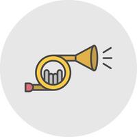 Horn Line Filled Light Circle Icon vector