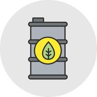 Eco Barrel Line Filled Light Circle Icon vector