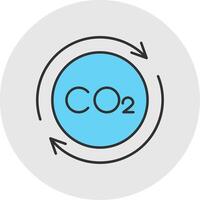 Carbon Cycle Line Filled Light Circle Icon vector