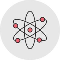 Nuclear Line Filled Light Circle Icon vector