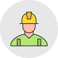 Engineer Line Filled Light Circle Icon vector