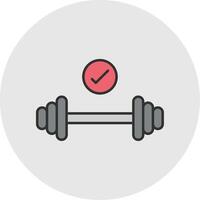 Weight Line Filled Light Circle Icon vector