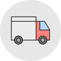 Truck Line Filled Light Circle Icon vector