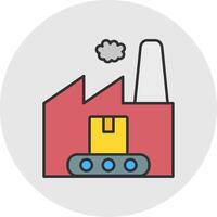 Manufacturing Line Filled Light Circle Icon vector