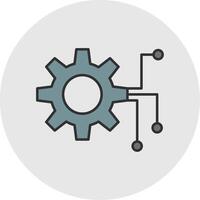 Engineering Line Filled Light Circle Icon vector