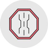 Narrow Road Line Filled Light Circle Icon vector