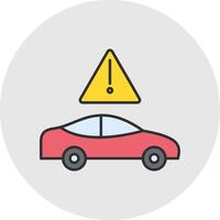 Traffic Jam Line Filled Light Circle Icon vector