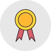 Award Line Filled Light Circle Icon vector