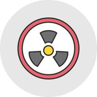 Radioactivity Line Filled Light Circle Icon vector