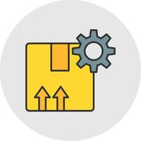 Production Line Filled Light Circle Icon vector