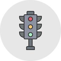 Traffic Lights Line Filled Light Circle Icon vector