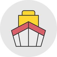 Cargo Line Filled Light Circle Icon vector