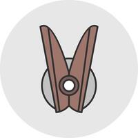 Clothespin Line Filled Light Circle Icon vector