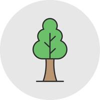 Tree Line Filled Light Circle Icon vector