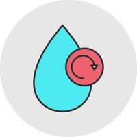 Water Recycle Line Filled Light Circle Icon vector