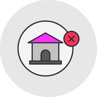 No House Line Filled Light Circle Icon vector