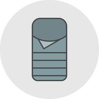 Sleeping Bag Line Filled Light Circle Icon vector