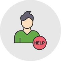 Help Line Filled Light Circle Icon vector