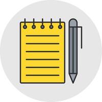 Notebook Line Filled Light Circle Icon vector