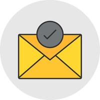 Mail Line Filled Light Circle Icon vector