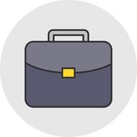 Brief Line Filled Light Circle Icon vector