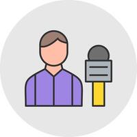 Reporter Line Filled Light Circle Icon vector