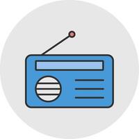 Radio Line Filled Light Circle Icon vector