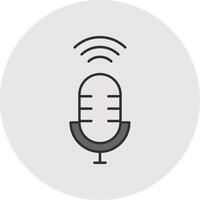 Voice Assistant Line Filled Light Circle Icon vector