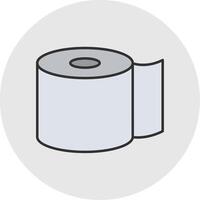 Toilet Paper Line Filled Light Circle Icon vector