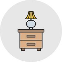 Wardrobe Line Filled Light Circle Icon vector