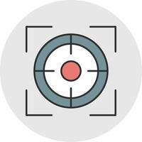 Focus Line Filled Light Circle Icon vector