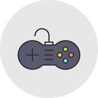 Video Console Line Filled Light Circle Icon vector