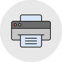 Printer Line Filled Light Circle Icon vector